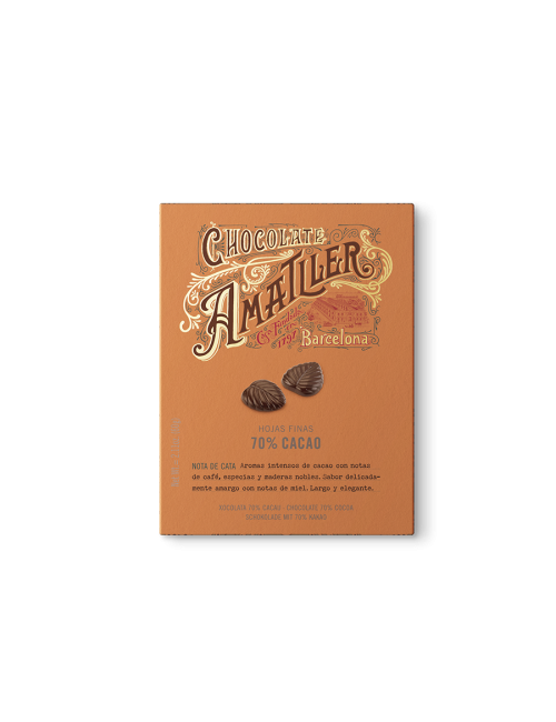 Chocolate Amatller Hojas de chocolate 70% - Sabores únicos